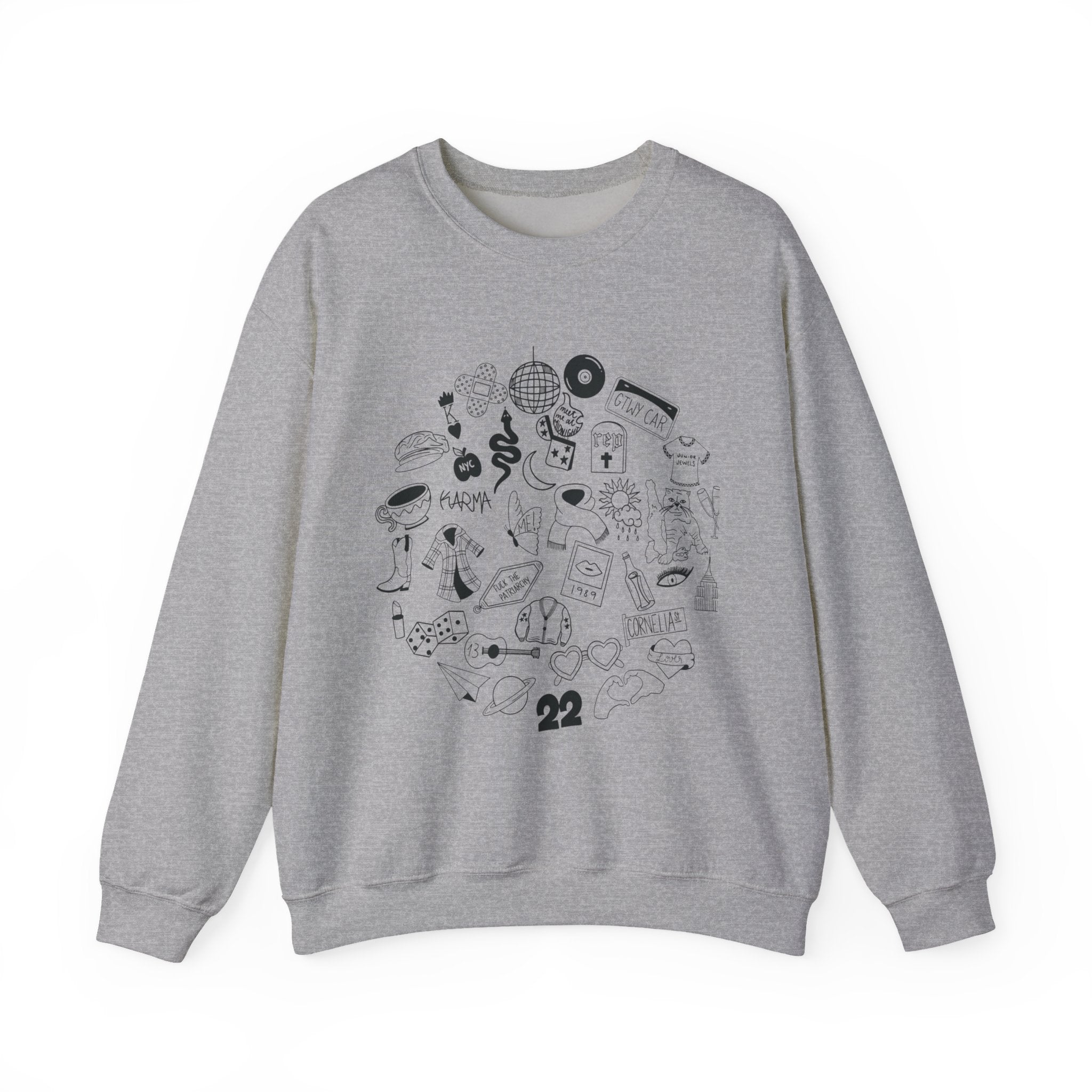 Swiftie Doodle Collage Crewneck Sweatshirt