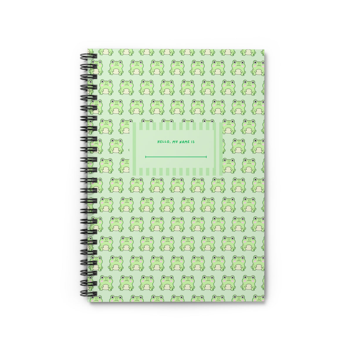 Cute Green Frog Spiral Notebook — Ruled Journal for Kids & Students