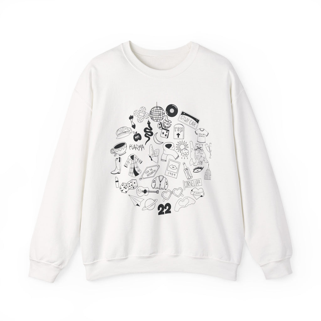 Swiftie Doodle Collage Crewneck Sweatshirt